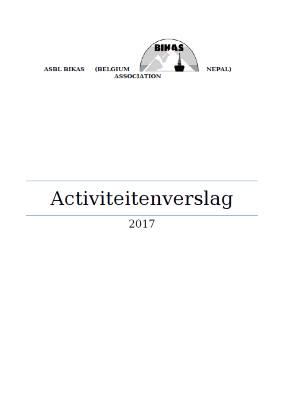BIKAS Activiteitenverslag 2017